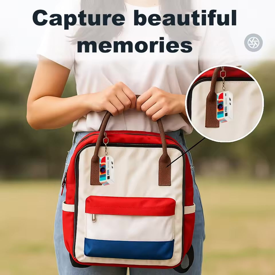 Mini Keychain Camera – 1080P Retro Digital Camcorder with Flash & Memory Card Support