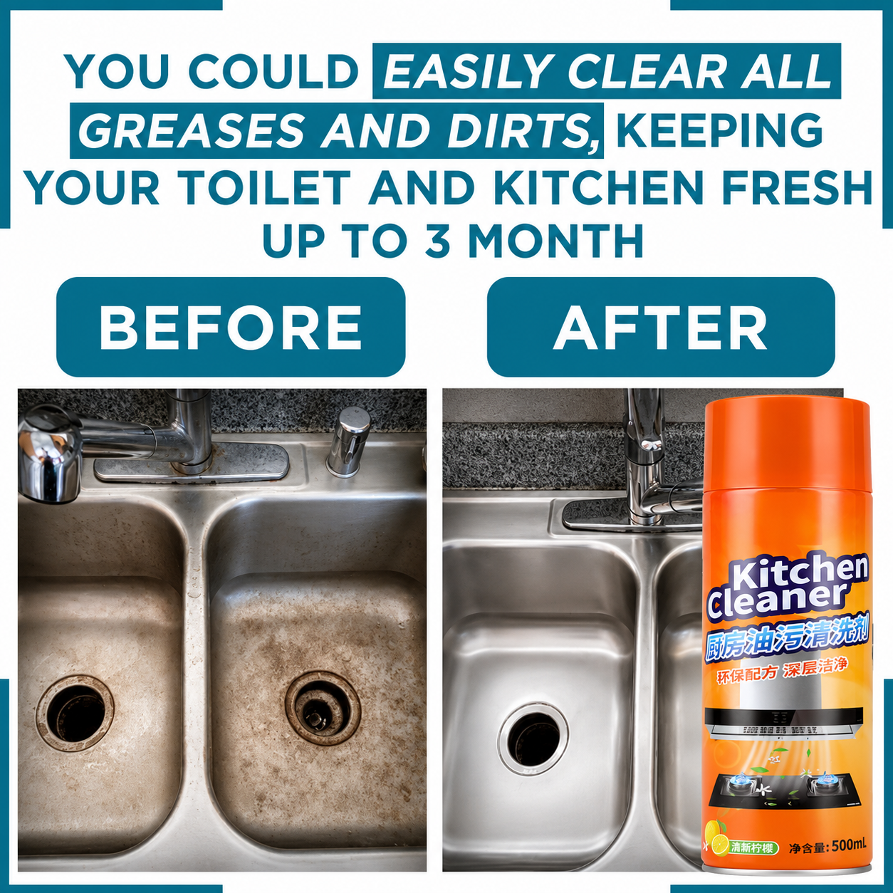 Orange Kitchen Cleaner Spray Combo Offer
