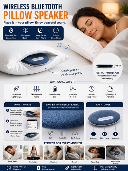 Wireless Bluetooth Pillow Speaker