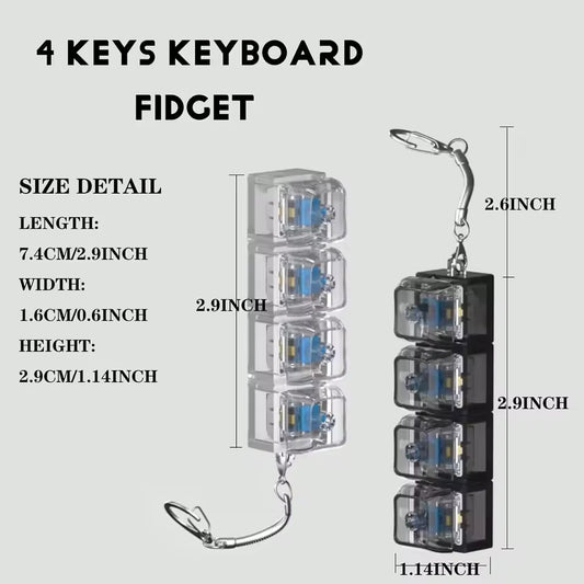 Keyboard Fidget Keychain – DIY Mechanical Keycap Click Toy for Stress Relief