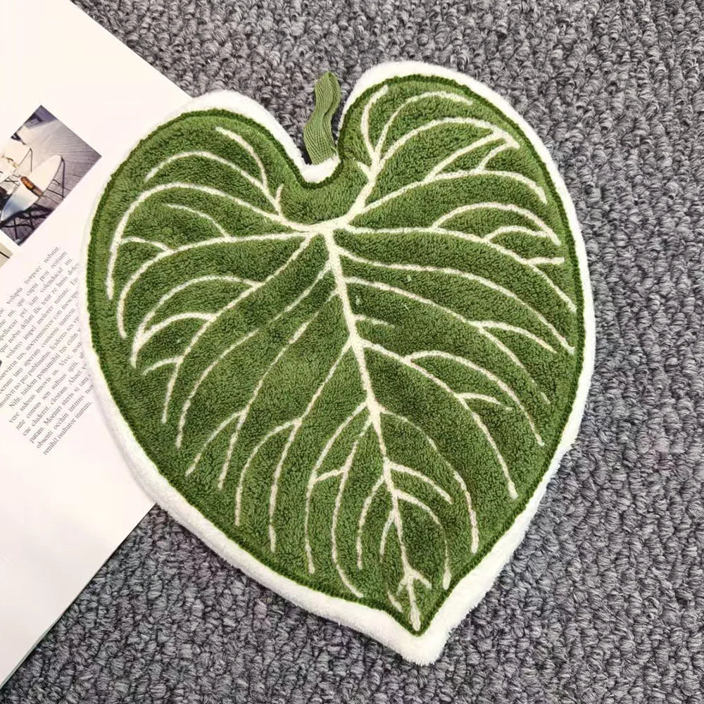 Leaf Shape Hand Towel | Super Absorbent Hanging Kitchen & Bathroom Towel