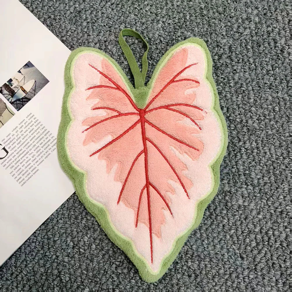Leaf Shape Hand Towel | Super Absorbent Hanging Kitchen & Bathroom Towel
