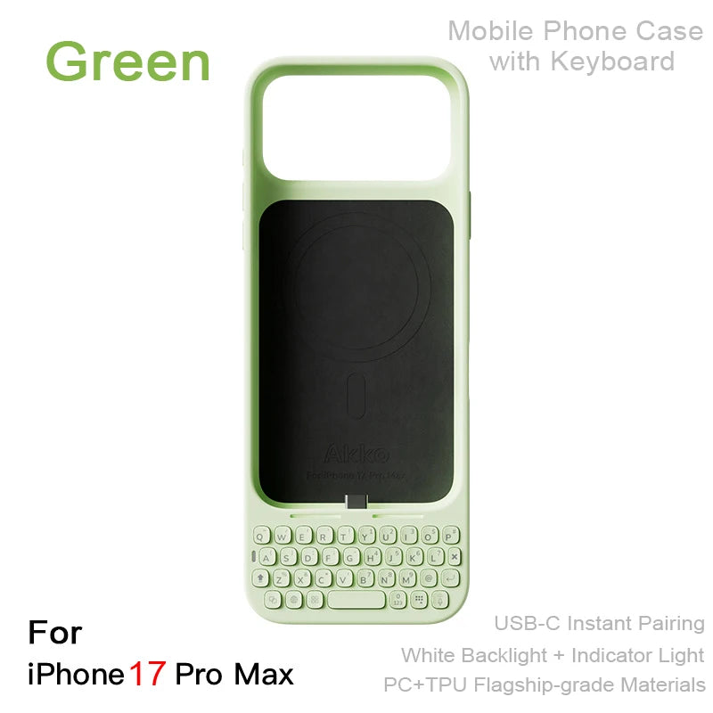 Magnetic Keyboard Phone Case | All-in-One External Keyboard Case for iPhone 16/17 Pro Max