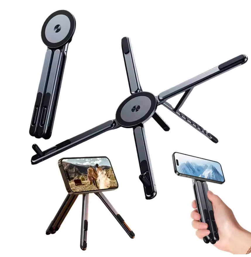 Rotating Foldable Laptop Stand | Magnetic Adjustable Holder for Laptop, Tablet & Phone