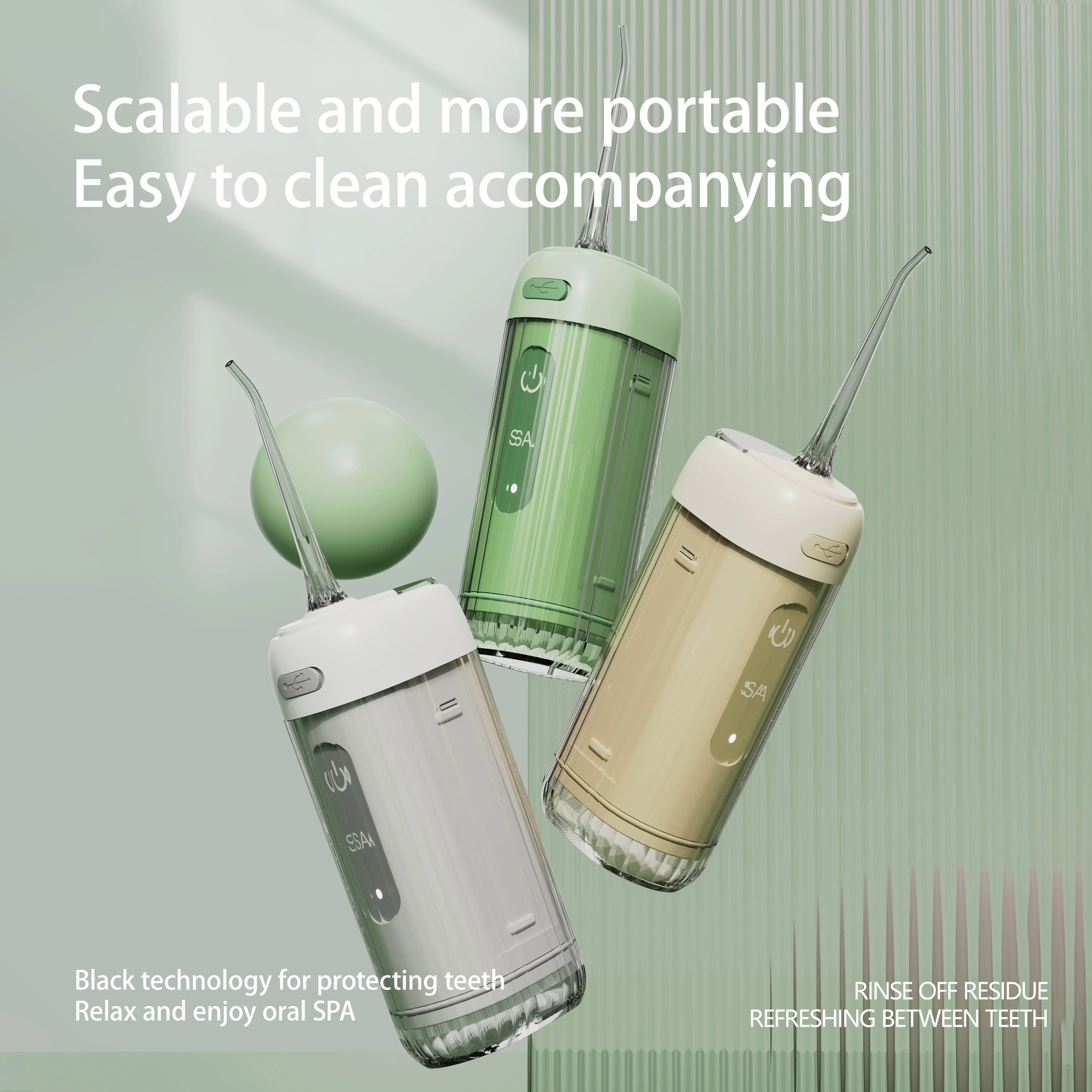 USB Rechargeable Water Flosser | Portable Oral Irrigator with 3 Cleaning Modes & 5 Jet Tips