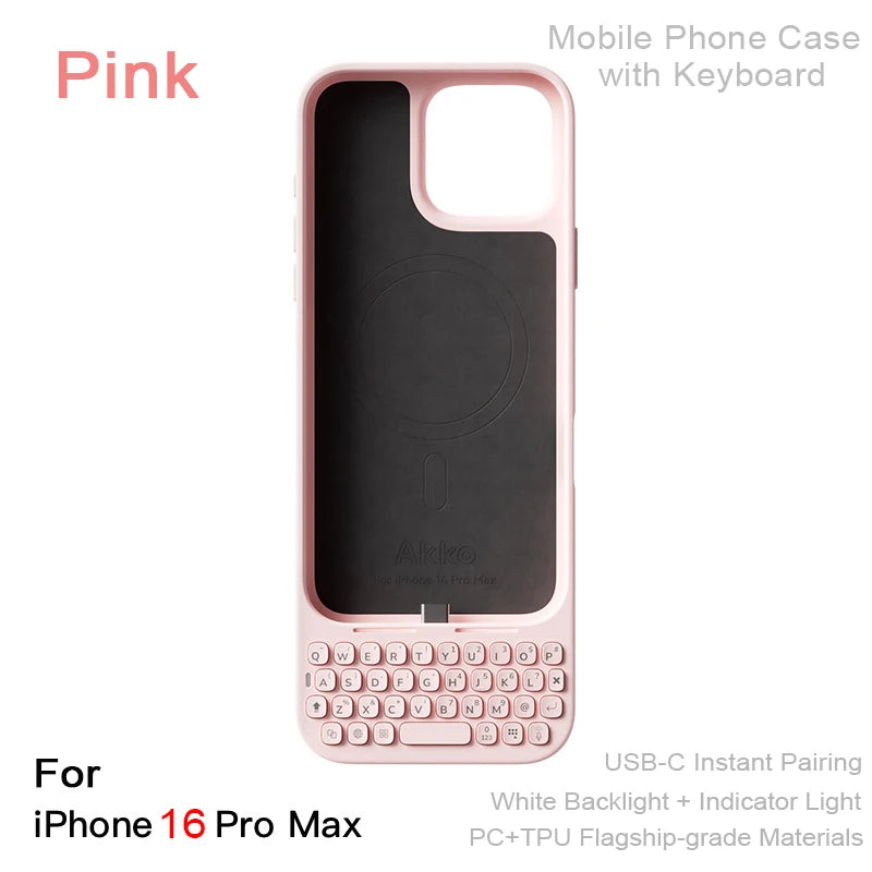 Magnetic Keyboard Phone Case | All-in-One External Keyboard Case for iPhone 16/17 Pro Max