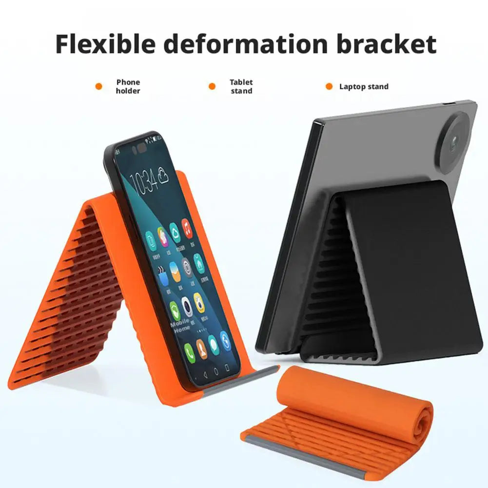 Foldable Silicone Phone Holder | Portable Desktop Stand for Mobile & Tablet