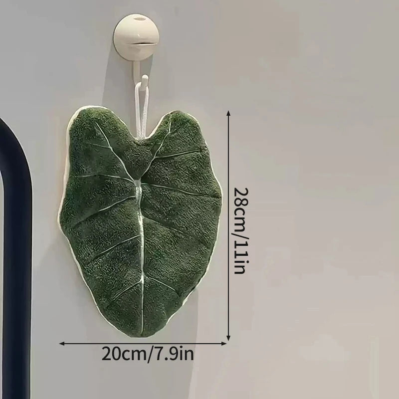 Leaf Shape Hand Towel | Super Absorbent Hanging Kitchen & Bathroom Towel