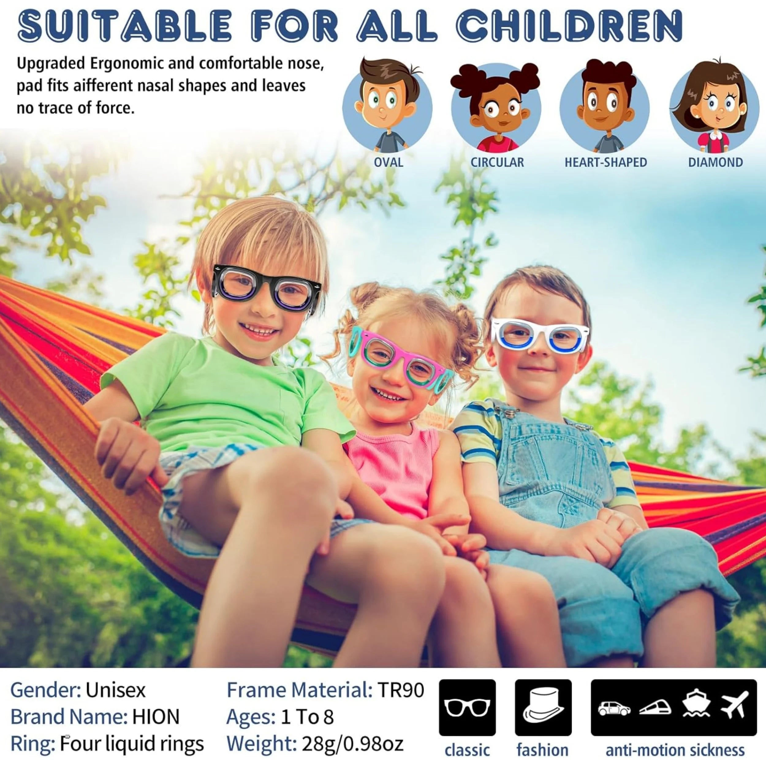 Kids' Motion Sickness Glasses - Ultra-Light Travel