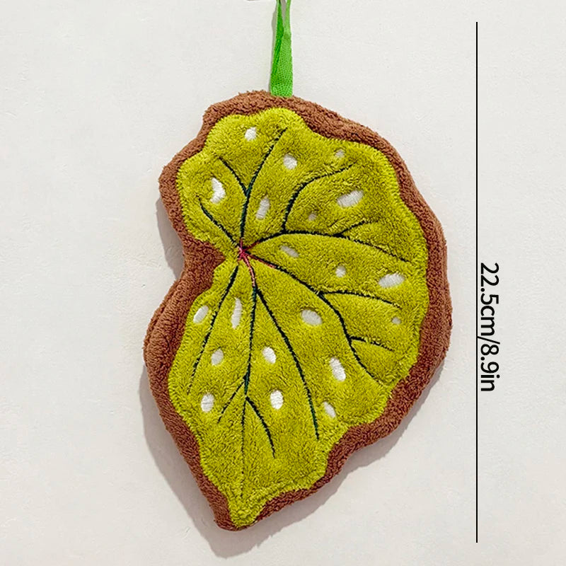 Leaf Shape Hand Towel | Super Absorbent Hanging Kitchen & Bathroom Towel