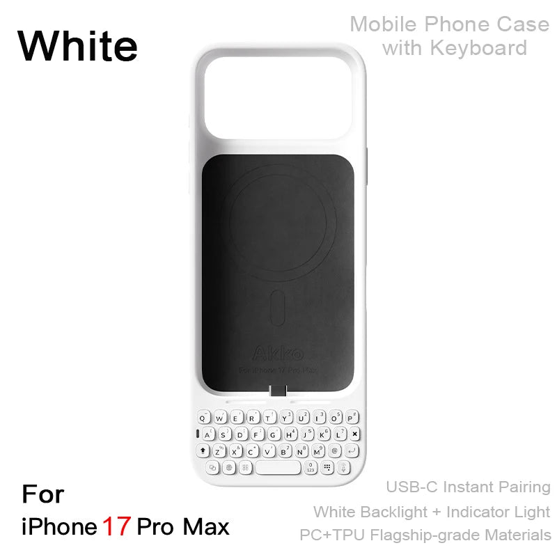 Magnetic Keyboard Phone Case | All-in-One External Keyboard Case for iPhone 16/17 Pro Max