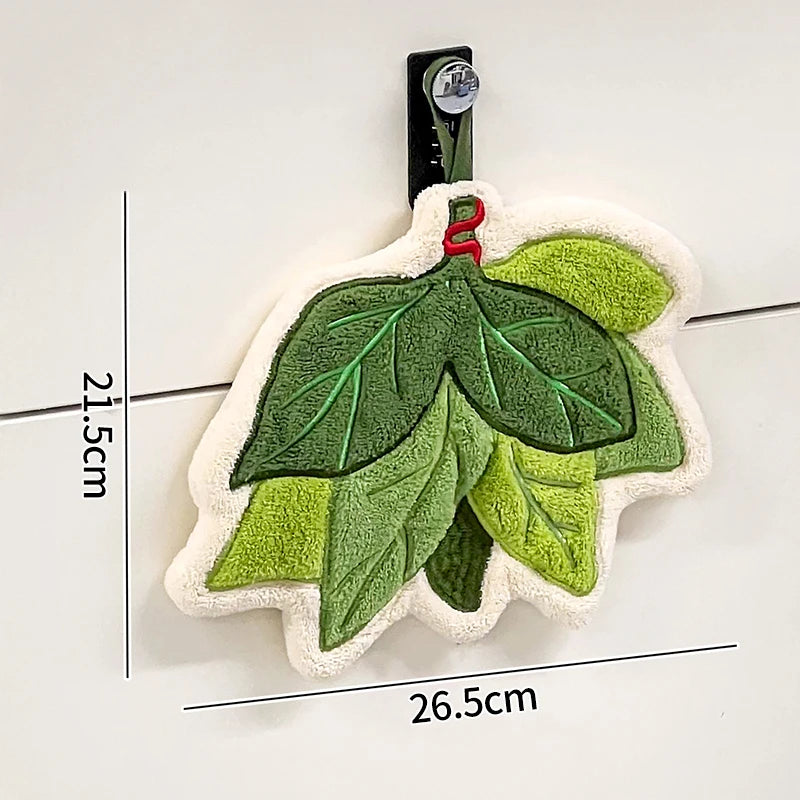 Leaf Shape Hand Towel | Super Absorbent Hanging Kitchen & Bathroom Towel