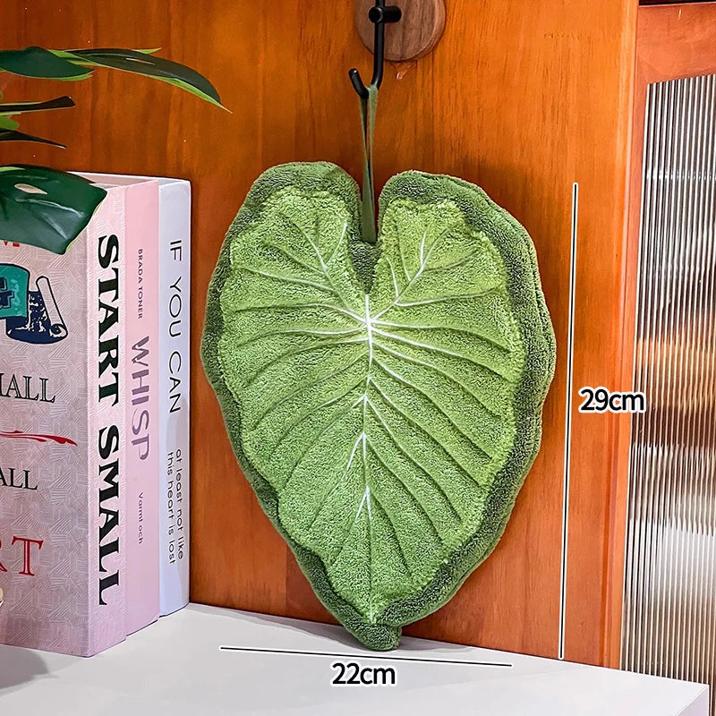 Leaf Shape Hand Towel | Super Absorbent Hanging Kitchen & Bathroom Towel