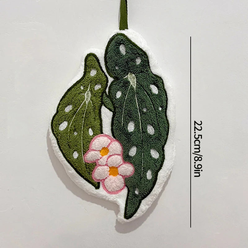 Leaf Shape Hand Towel | Super Absorbent Hanging Kitchen & Bathroom Towel