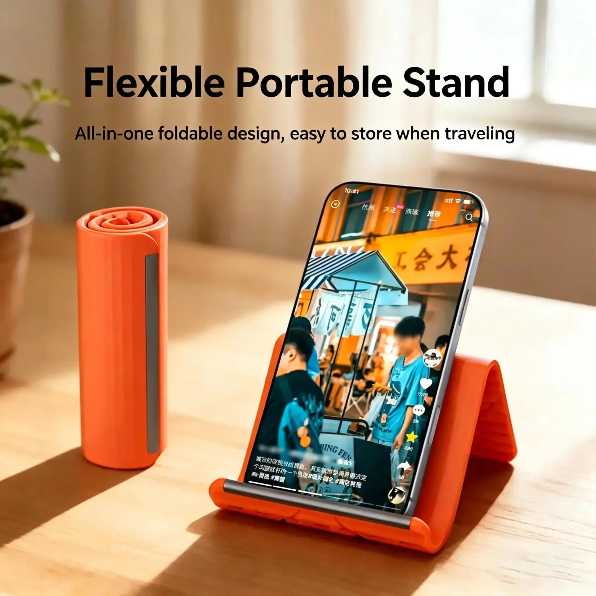Foldable Silicone Phone Holder | Portable Desktop Stand for Mobile & Tablet
