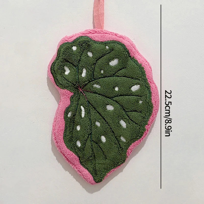 Leaf Shape Hand Towel | Super Absorbent Hanging Kitchen & Bathroom Towel