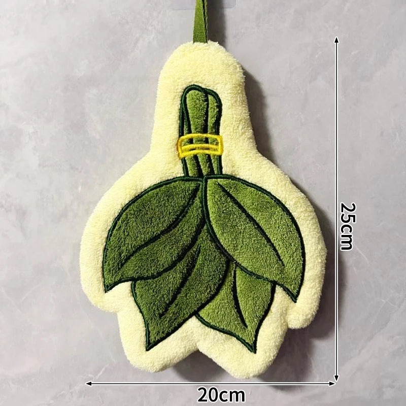 Leaf Shape Hand Towel | Super Absorbent Hanging Kitchen & Bathroom Towel