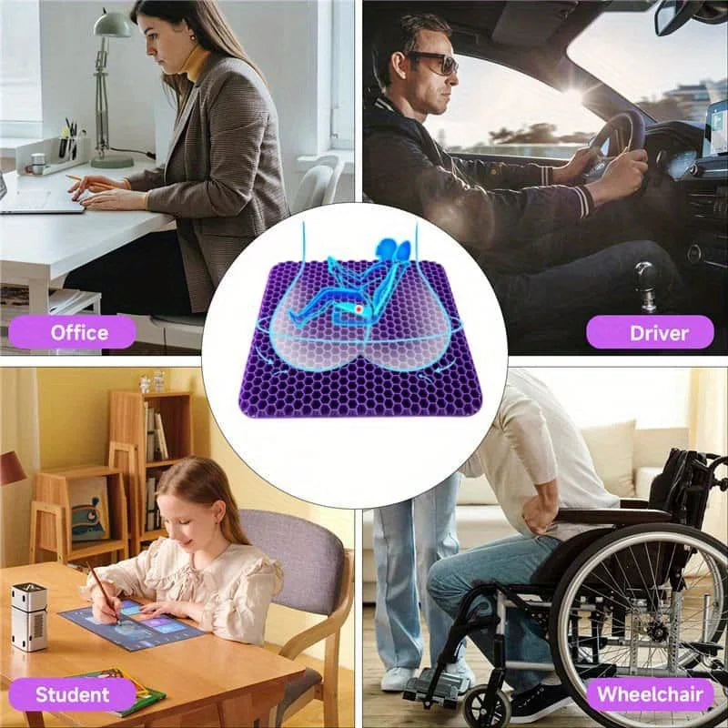 Ultra-Comfort Gel Seat Cushion Set with Breathable Honeycomb Design