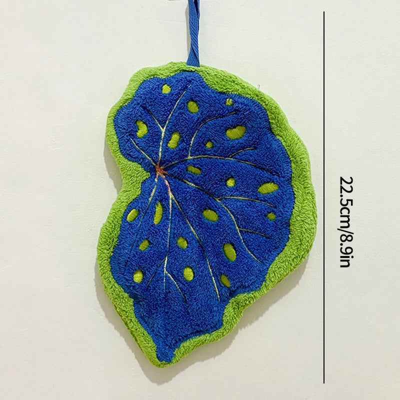 Leaf Shape Hand Towel | Super Absorbent Hanging Kitchen & Bathroom Towel