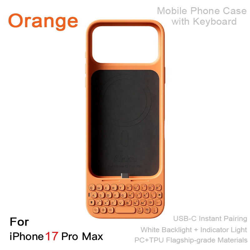 Magnetic Keyboard Phone Case | All-in-One External Keyboard Case for iPhone 16/17 Pro Max