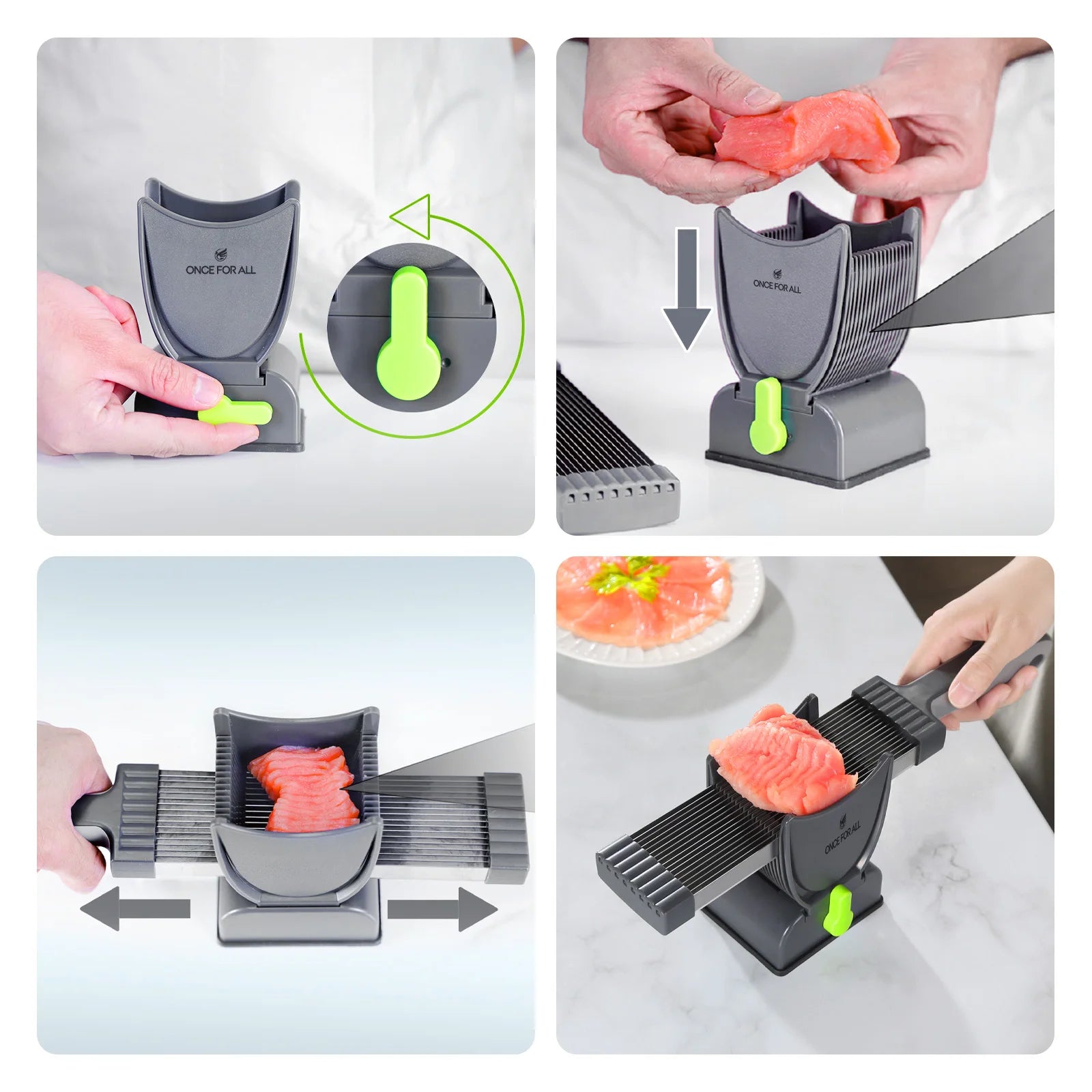 ONCE for All Meat Slicer and Cleaver Kitchen Knife Set for Meat Slicing and Shredding, Manual Fresh Meat Cutter, Slicer for Beef