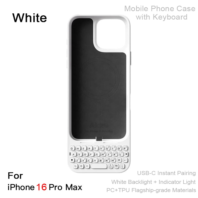 Magnetic Keyboard Phone Case | All-in-One External Keyboard Case for iPhone 16/17 Pro Max