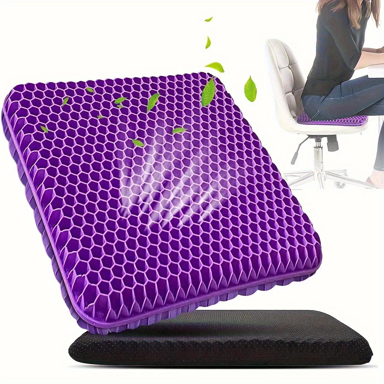 Ultra-Comfort Gel Seat Cushion Set with Breathable Honeycomb Design