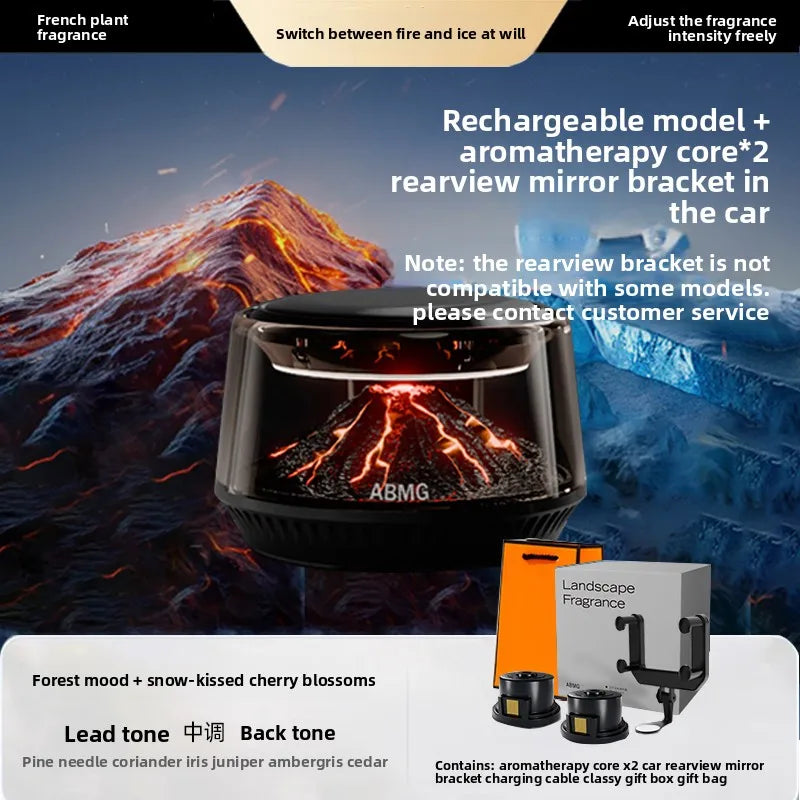 Luxury Volcano Car Diffuser | Smart Aromatherapy Air Purifier with Volcanic Mist Effect