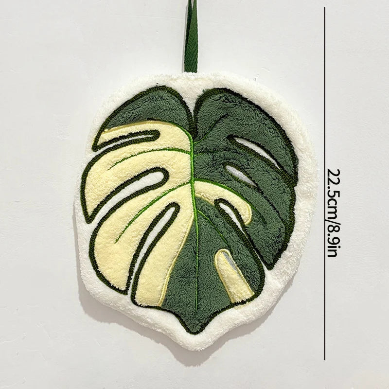 Leaf Shape Hand Towel | Super Absorbent Hanging Kitchen & Bathroom Towel