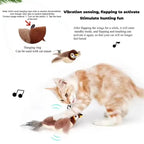 Rechargeable Chirping Flapping Bird Cat Toy – Touch Activated Plush Pet Toy for Cats & Dogs (No Flying)