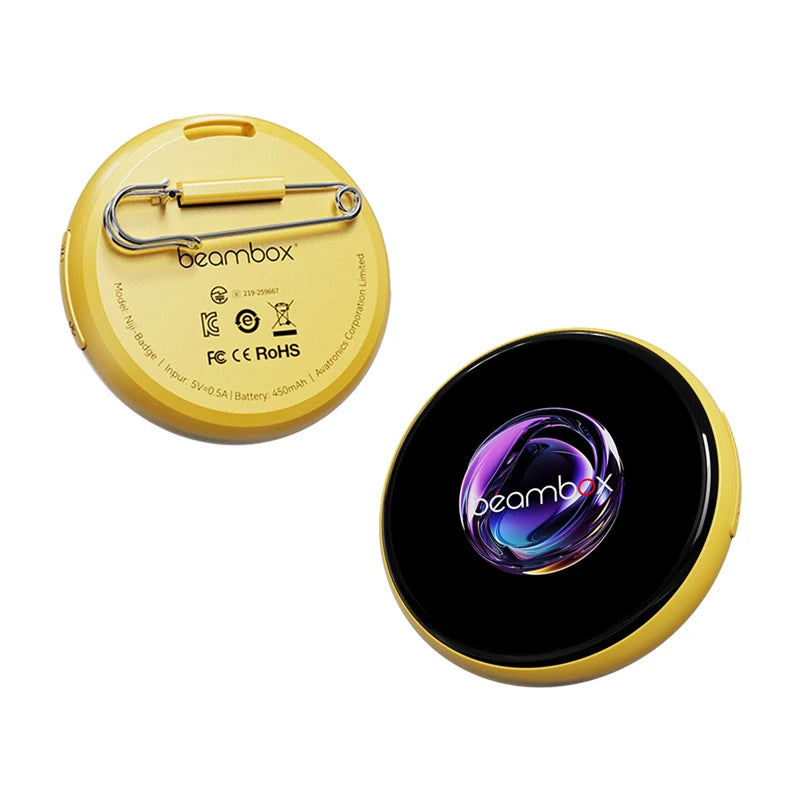 Smart Digital Display Badge | Wearable Video Name Tag with Custom GIF & Photo Display