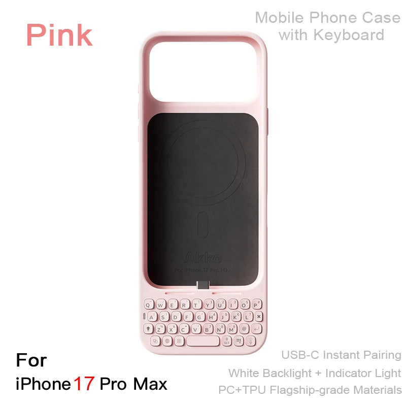 Magnetic Keyboard Phone Case | All-in-One External Keyboard Case for iPhone 16/17 Pro Max