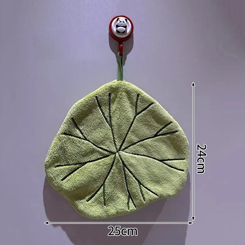 Leaf Shape Hand Towel | Super Absorbent Hanging Kitchen & Bathroom Towel