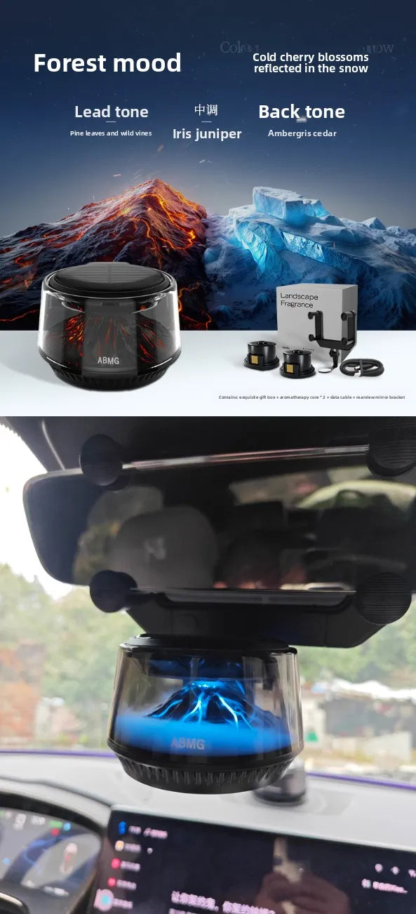 Luxury Volcano Car Diffuser | Smart Aromatherapy Air Purifier with Volcanic Mist Effect