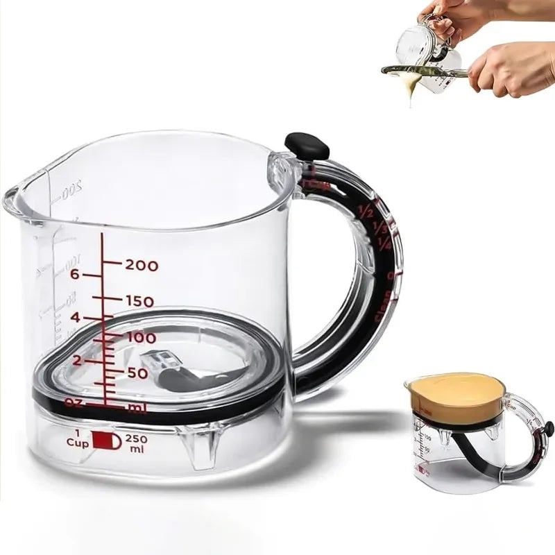Adjustable Measuring Cup | Multi-Function Kitchen Measuring Cup with Scraper Seal