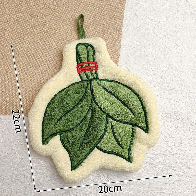 Leaf Shape Hand Towel | Super Absorbent Hanging Kitchen & Bathroom Towel