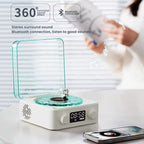Portable Bluetooth Speaker Mini Retro Vinyl Player with RGB Lights Wireless Sleep Aid Speaker