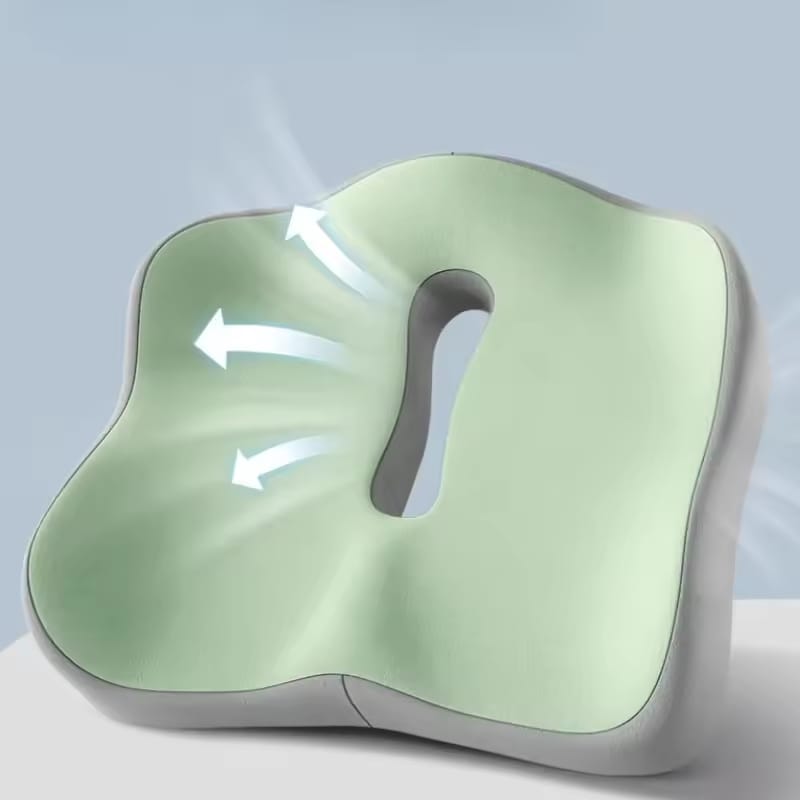 Ergonomic Memory Foam Lumbar Support Pillow 3-Zone Seat Cushion for Office Chair Car & Wheelchair