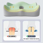 Ergonomic Memory Foam Lumbar Support Pillow 3-Zone Seat Cushion for Office Chair Car & Wheelchair