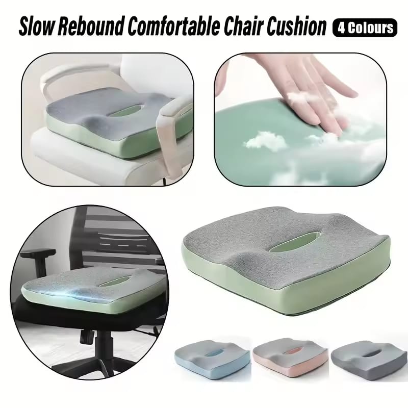Ergonomic Memory Foam Lumbar Support Pillow 3-Zone Seat Cushion for Office Chair Car & Wheelchair