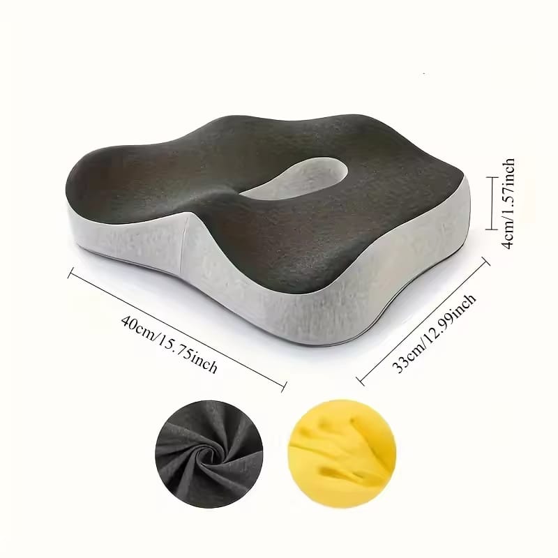 Ergonomic Memory Foam Lumbar Support Pillow 3-Zone Seat Cushion for Office Chair Car & Wheelchair