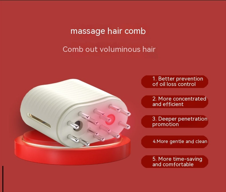 EMS Hair Growth Scalp Massager | Electric Red Light Therapy Comb